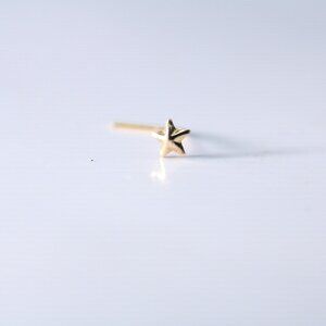 9kt Gold star nose piercing L shape cute solid 9kt gold New